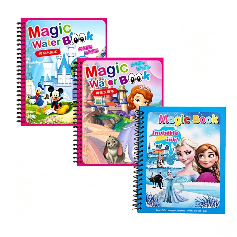 Reusable Water Magic Coloring Book - Set di Disegno e Pittura ad