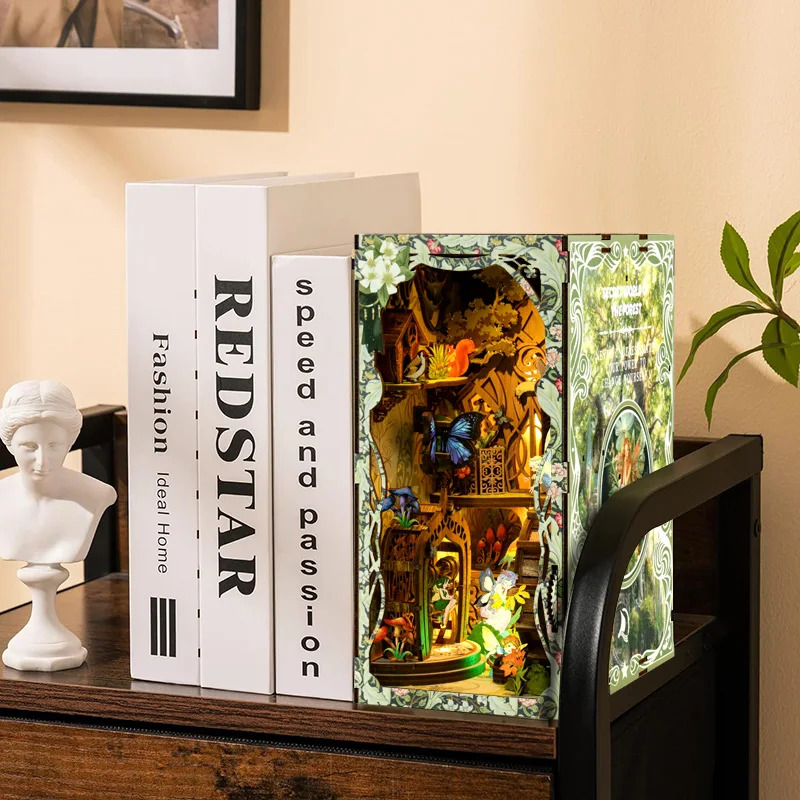 Puzzle 3D in Legno Fai-da-Te,  - Diy Wooden Book Nook Kit Shelf Insert recensione e prezzo