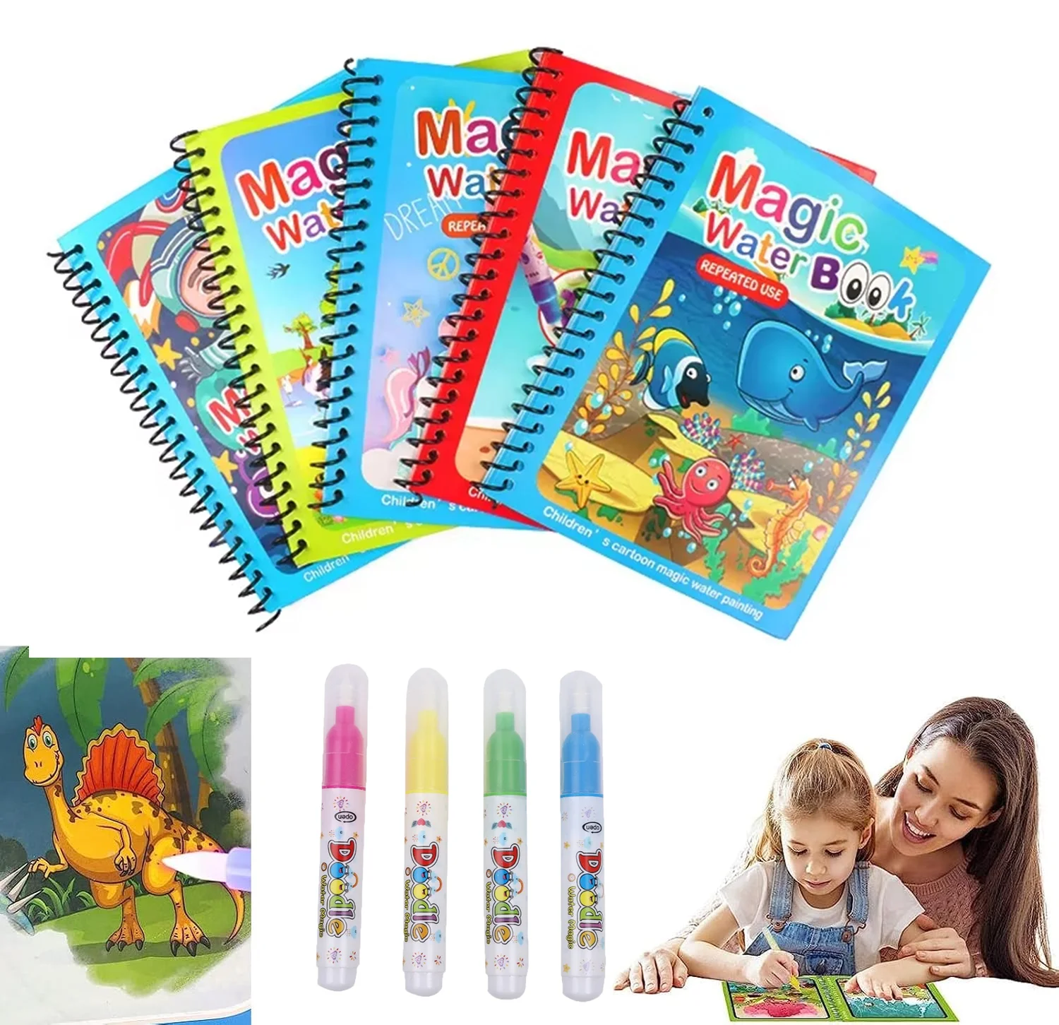 1PC Libro magico per pittura a - Reusable Water Magic Coloring Book recensione e prezzo