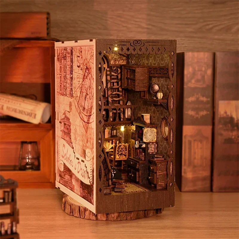 NUOVO Kit di Costruzione in Mi - Diy Wooden Book Nook Kit Shelf Insert recensione e prezzo