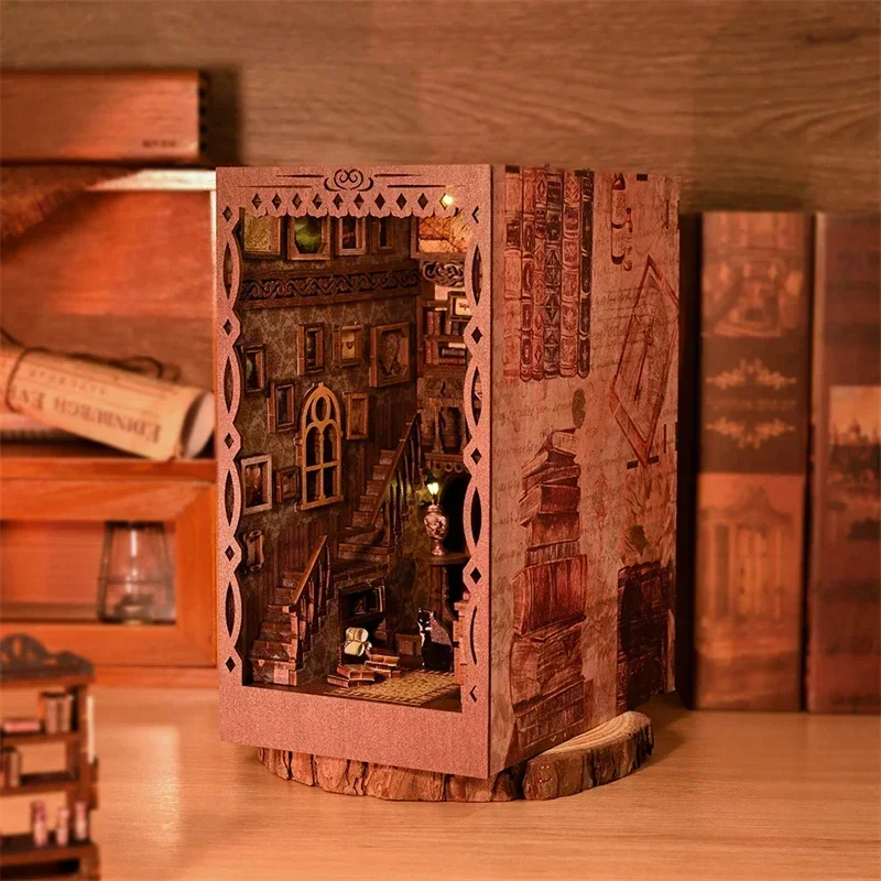 NUOVO Kit di Costruzione in Mi - Diy Wooden Book Nook Kit Shelf Insert recensione e prezzo