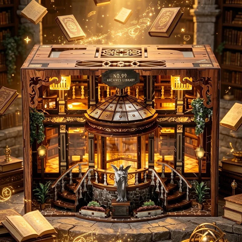 Kit Modello 3D con Luce, Ferma - Diy Wooden Book Nook Kit Shelf Insert recensione e prezzo