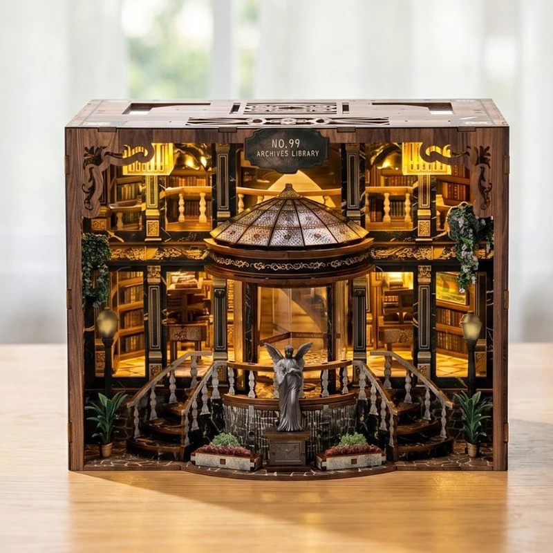 Kit Modello 3D con Luce, Ferma - Diy Wooden Book Nook Kit Shelf Insert recensione e prezzo